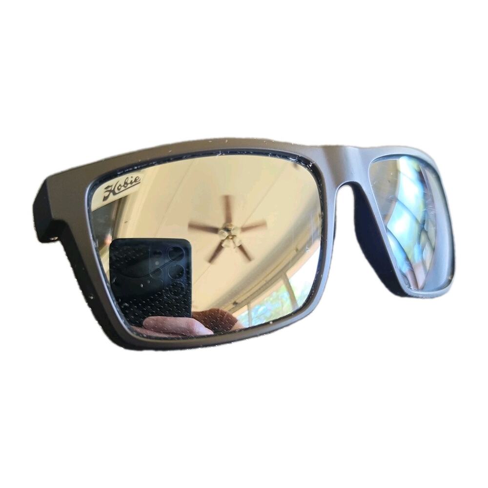 Hobie Eclipse Matte Black Sunglasses 58-17-133 Polarized Mirrored Lens SCRATCH